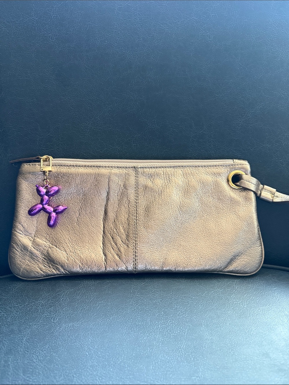 Wristlet Clutch with Purple Charm